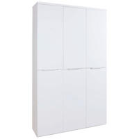 SCHUHSCHRANK Weiß Hochglanz  - Weiß Hochglanz/Schwarz, Basics, Holzwerkstoff/Kunststoff (120/200/35cm) - Carryhome