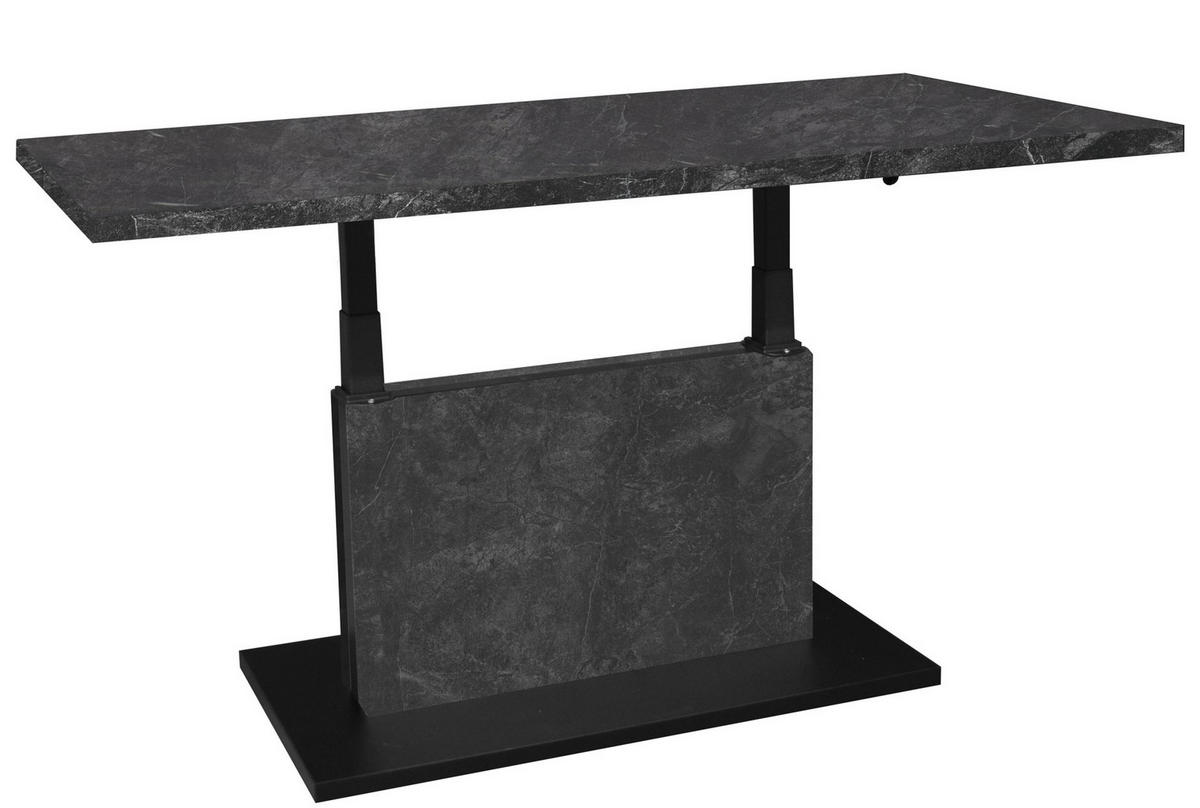 COUCHTISCH Lift rechteckig Graphitfarben, Schwarz  - Graphitfarben/Schwarz, Design, Holzwerkstoff/Metall (120/55-69/70cm) - MID.YOU