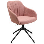 ARMLEHNSTUHL  in Aluminium Flachgewebe  - Schwarz/Rosa, Design, Textil/Metall (58/81,5-84,5/60cm) - Johann Jakob
