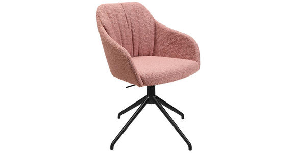 ARMLEHNSTUHL in Aluminium Flachgewebe - Schwarz/Rosa, Design, Textil/Metall (58/81,5-84,5/60cm) - Johann Jakob