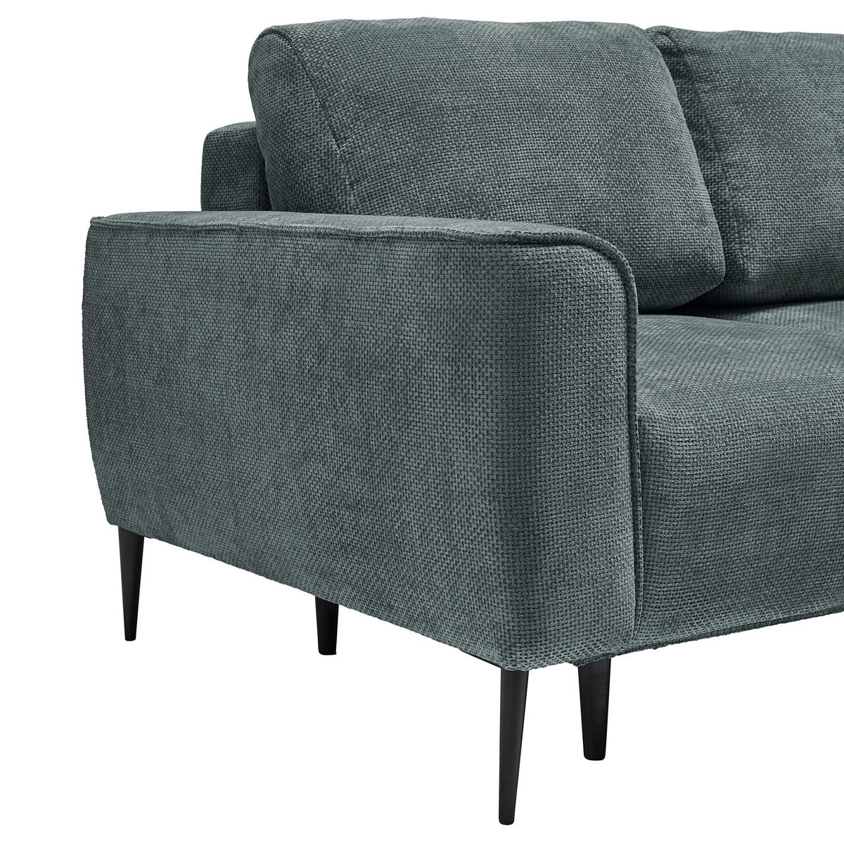 HÖRNSOFFA i vävt tyg mörkgrön  - svart/mörkgrön, Modern, metall/textil (255/164cm) - MID.YOU