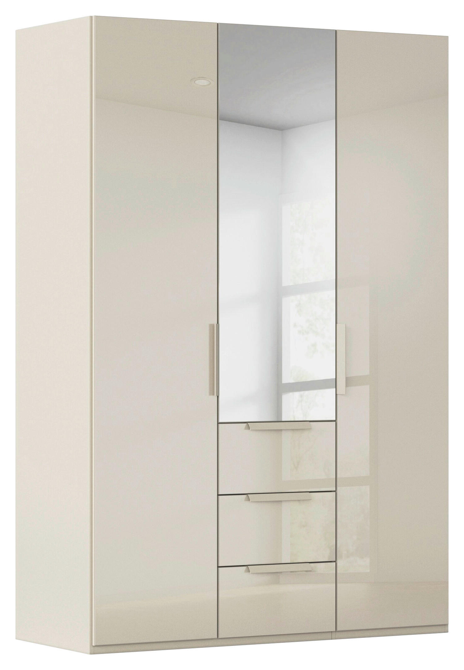 DREHTÜRENSCHRANK 151/235/61 cm,  in Champagner, 3-türig  - Champagner, Basics, Glas/Holzwerkstoff (151/235/61cm) - Novel