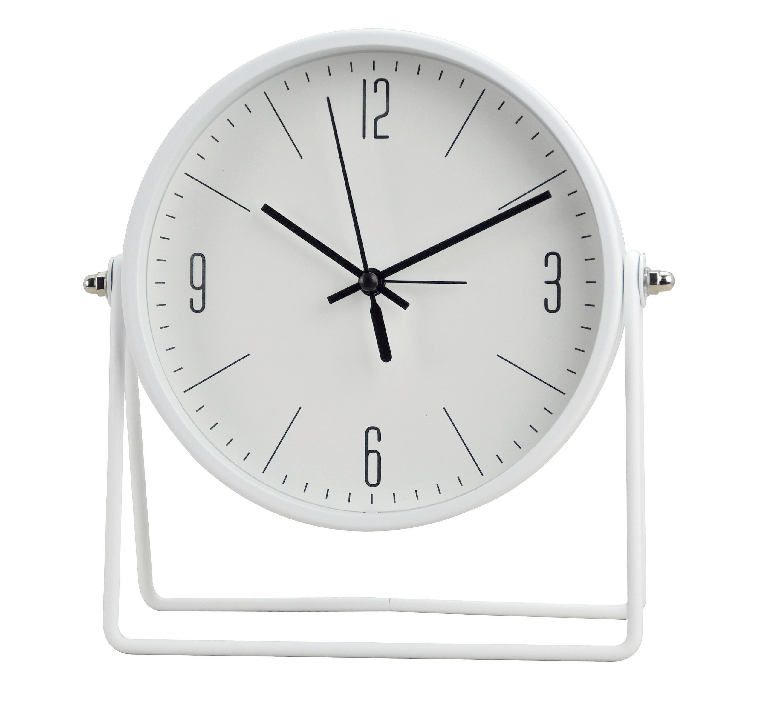 TISCHUHR Weiß 18/18,5/6,5 cm  - Weiß, Basics, Glas/Kunststoff (18/18,5/6,5cm) - Ambia Home