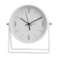 STOLNÍ HODINY - bílá, Basics, kov/plast (18/18,5/6,5cm) - Ambia Home