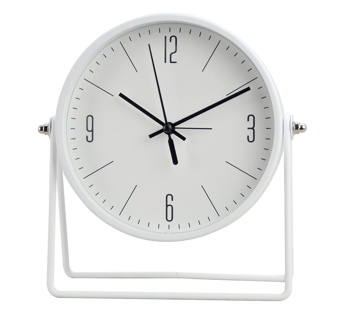 STOLNÍ HODINY - bílá, Basics, kov/plast (18/18,5/6,5cm) - Ambia Home