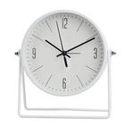 TISCHUHR Weiß 18/18,5/6,5 cm  - Weiß, Basics, Glas/Kunststoff (18/18,5/6,5cm) - Ambia Home