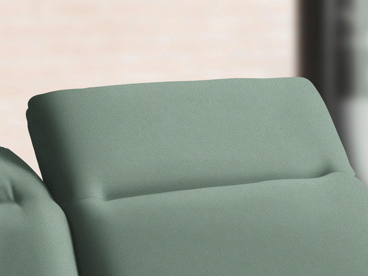 ECKSOFA in Flachgewebe Mintgrün  - Schwarz/Mintgrün, Design, Textil/Metall (289/180cm) - Stylife