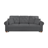 SCHLAFSOFA in Bouclé Dunkelgrau  - Dunkelgrau/Buchefarben, Design, Holz/Textil (240/94/98cm) - MID.YOU