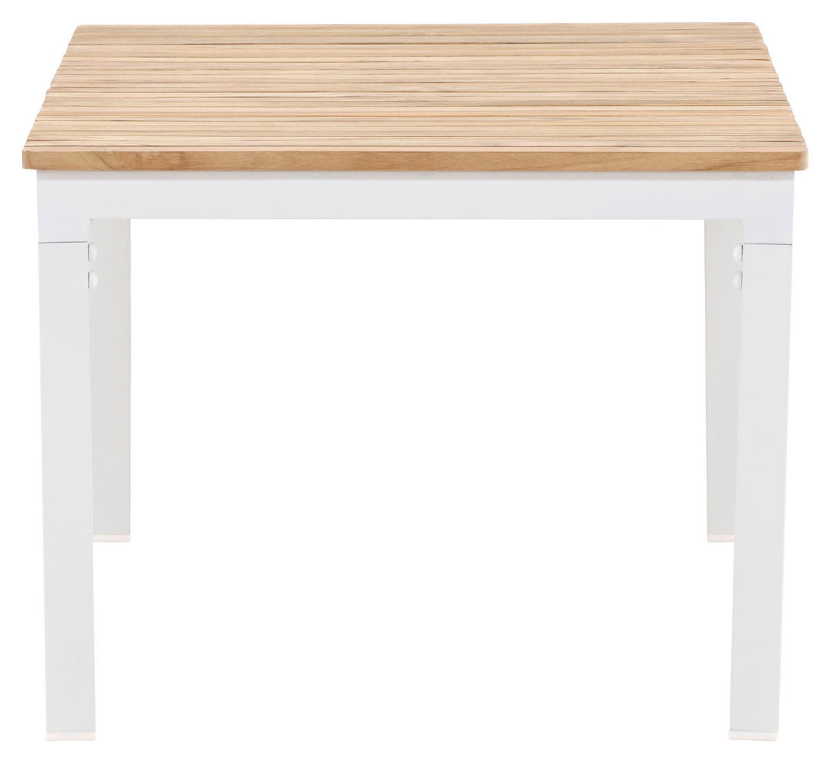 LOUNGETISCH 110/60/45 cm Holz, Metall  - Weiß/Teakfarben, KONVENTIONELL, Holz/Metall (110/60/45cm) - Gardenson