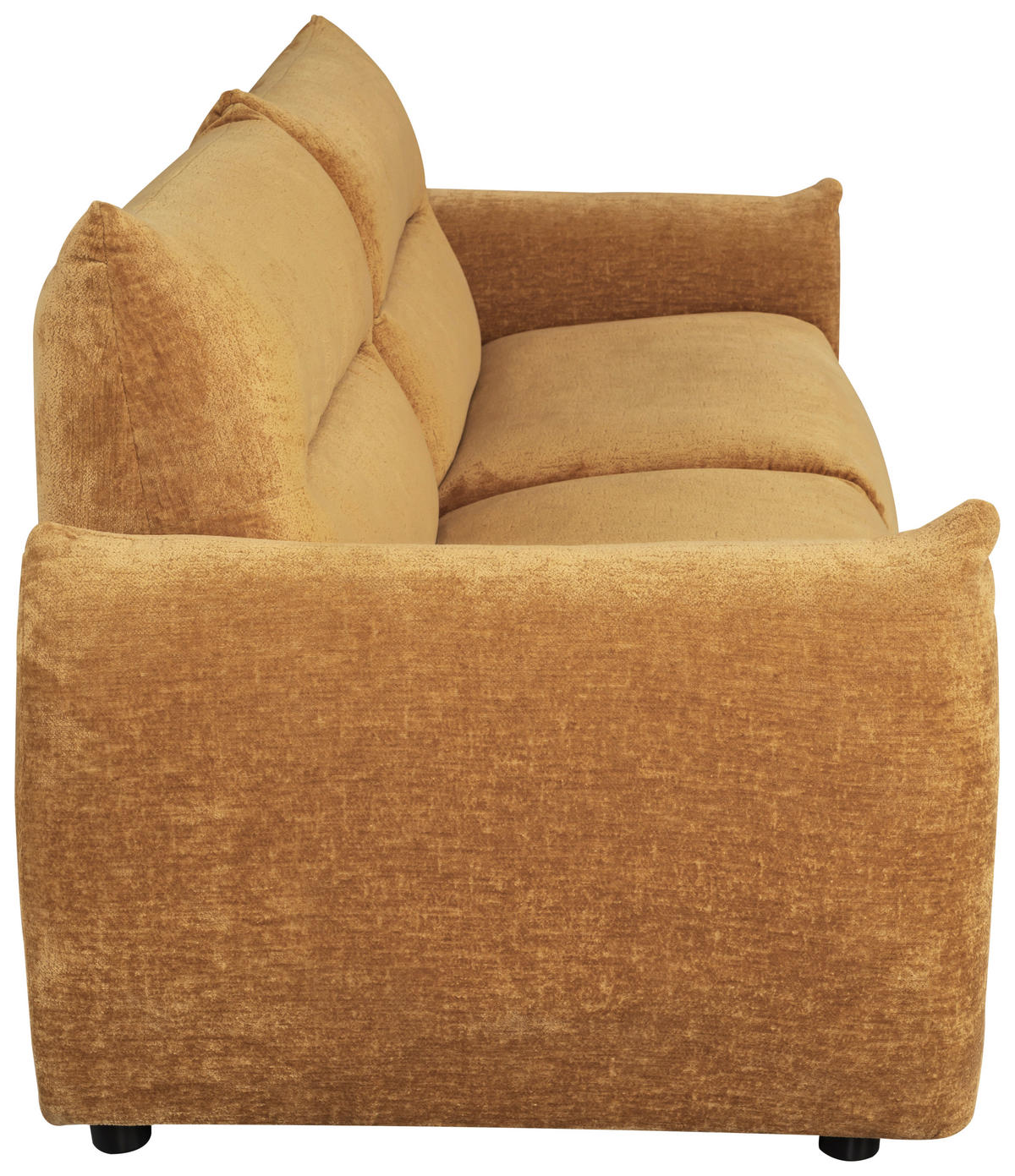 2-SITZER-SOFA Chenille Goldfarben  - Goldfarben/Schwarz, MODERN, Kunststoff/Textil (216/89/92cm) - MID.YOU
