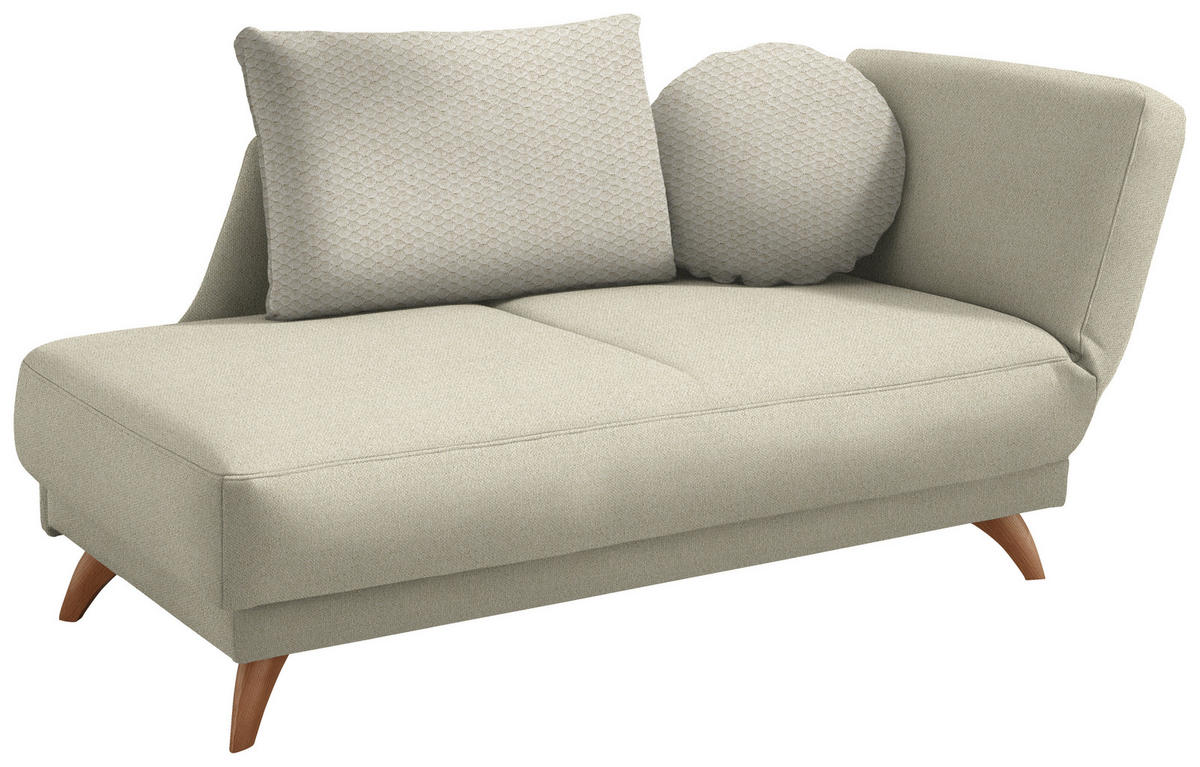 RÉCAMIERE in Flachgewebe Beige  - Beige, Design, Holz/Textil (205/87/94cm) - Bali