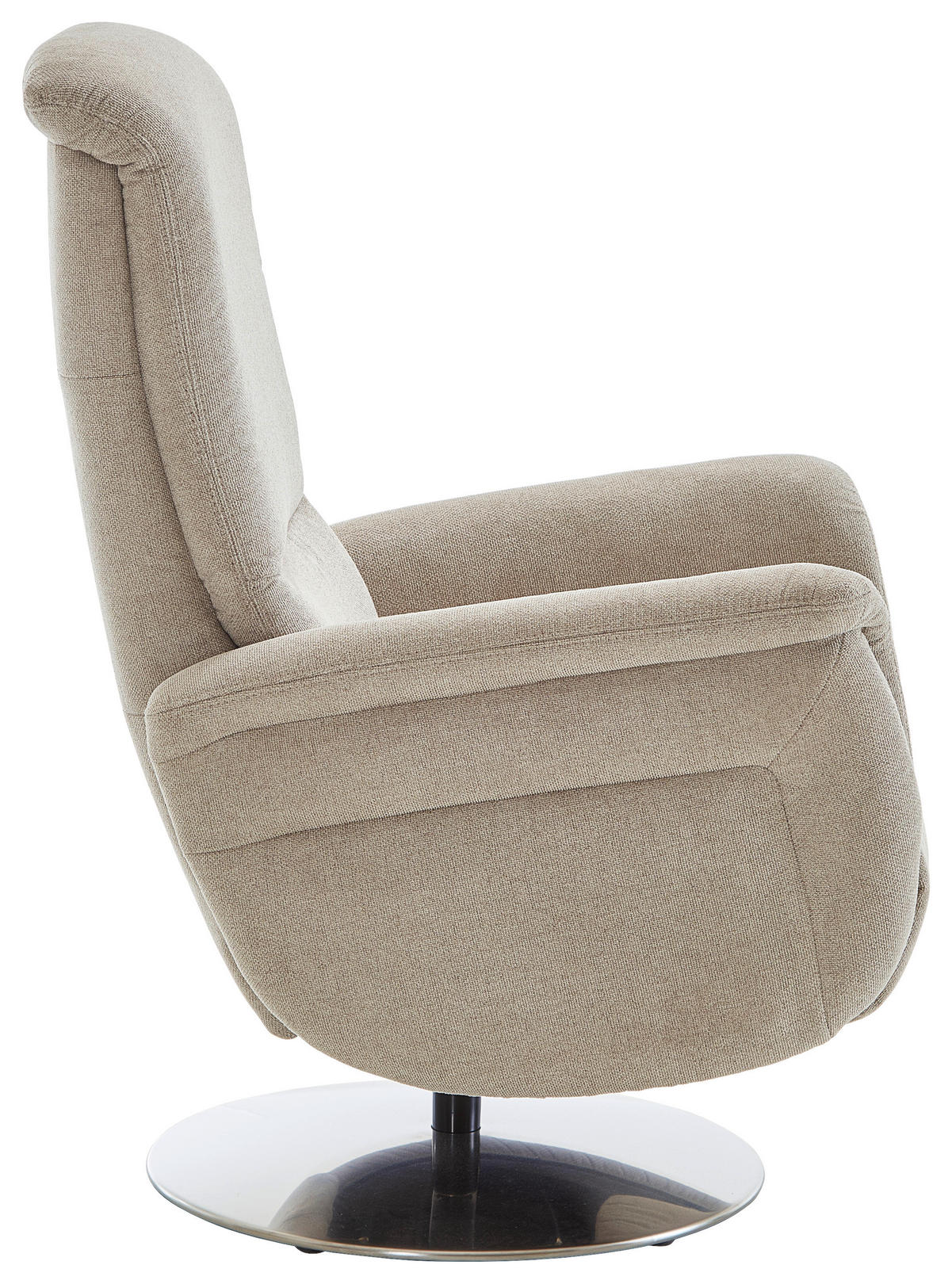 RELAXSESSEL Textil Beige  - Edelstahlfarben/Beige, Konventionell, Textil/Metall (79/112/94cm) - Beldomo Premium