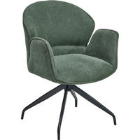 ARMLEHNSTUHL  Sitzfläche 360° drehbar Webstoff  - Schwarz/Grün, MODERN, Holz/Textil (60/86/61cm) - MID.YOU