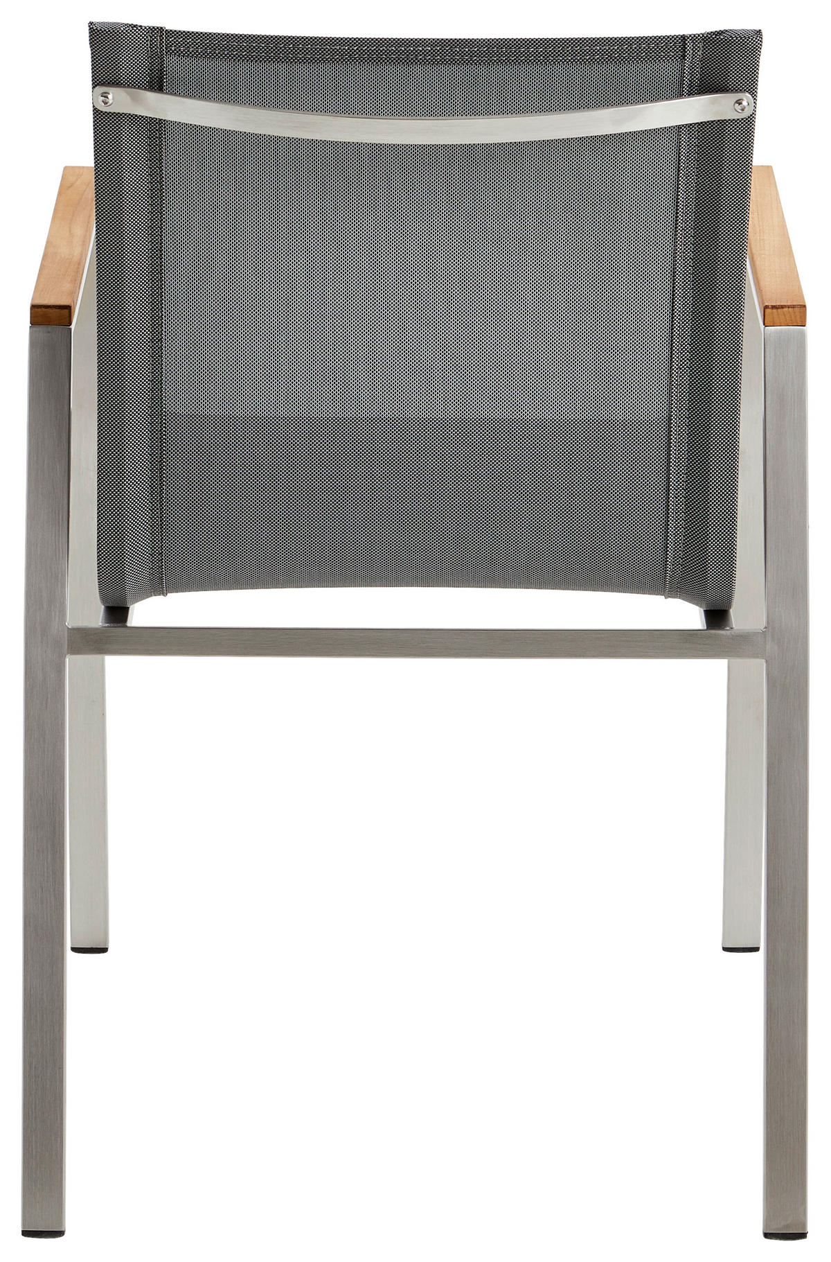 STAPELSESSEL Teakholz Edelstahl Grau, Edelstahlfarben  - Edelstahlfarben/Naturfarben, MODERN, Holz/Textil (54/86/58cm) - Ambia Garden