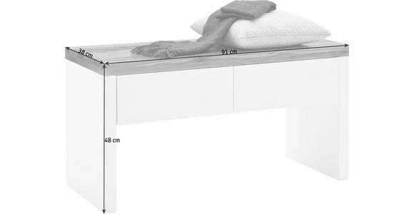 GARDEROBENBANK 91/48/38 cm - Eichefarben/Weiß, Design, Holz/Holzwerkstoff (91/48/38cm) - Novel