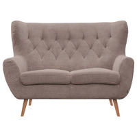 2-SITZER-SOFA Cord Braun  - Eichefarben/Braun, Design, Holz/Textil (137/101/95cm) - Stylife