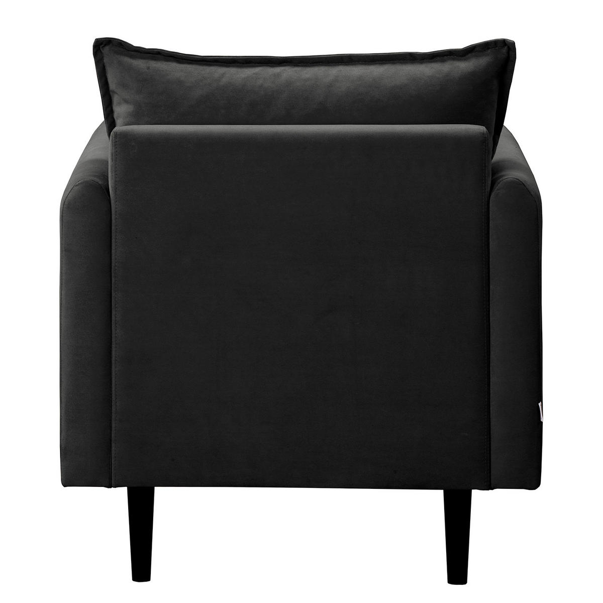 SESSEL Samt Schwarz  - Schwarz, Design, Holz/Textil (74/86/100cm) - P & B