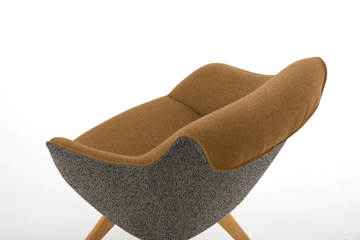 ARMLEHNSTUHL  in Flachgewebe  - Currygelb/Eichefarben, Design, Holz/Textil (60/84/68cm) - Koinor