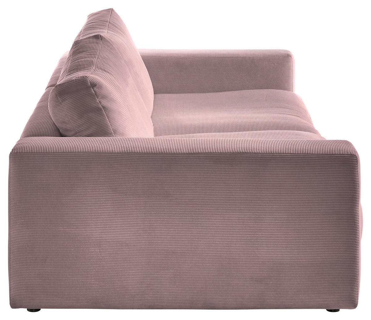 3-SITZER-SOFA in Feincord Altrosa  - Schwarz/Altrosa, Design, Kunststoff/Textil (290/86/127cm) - Lomoco