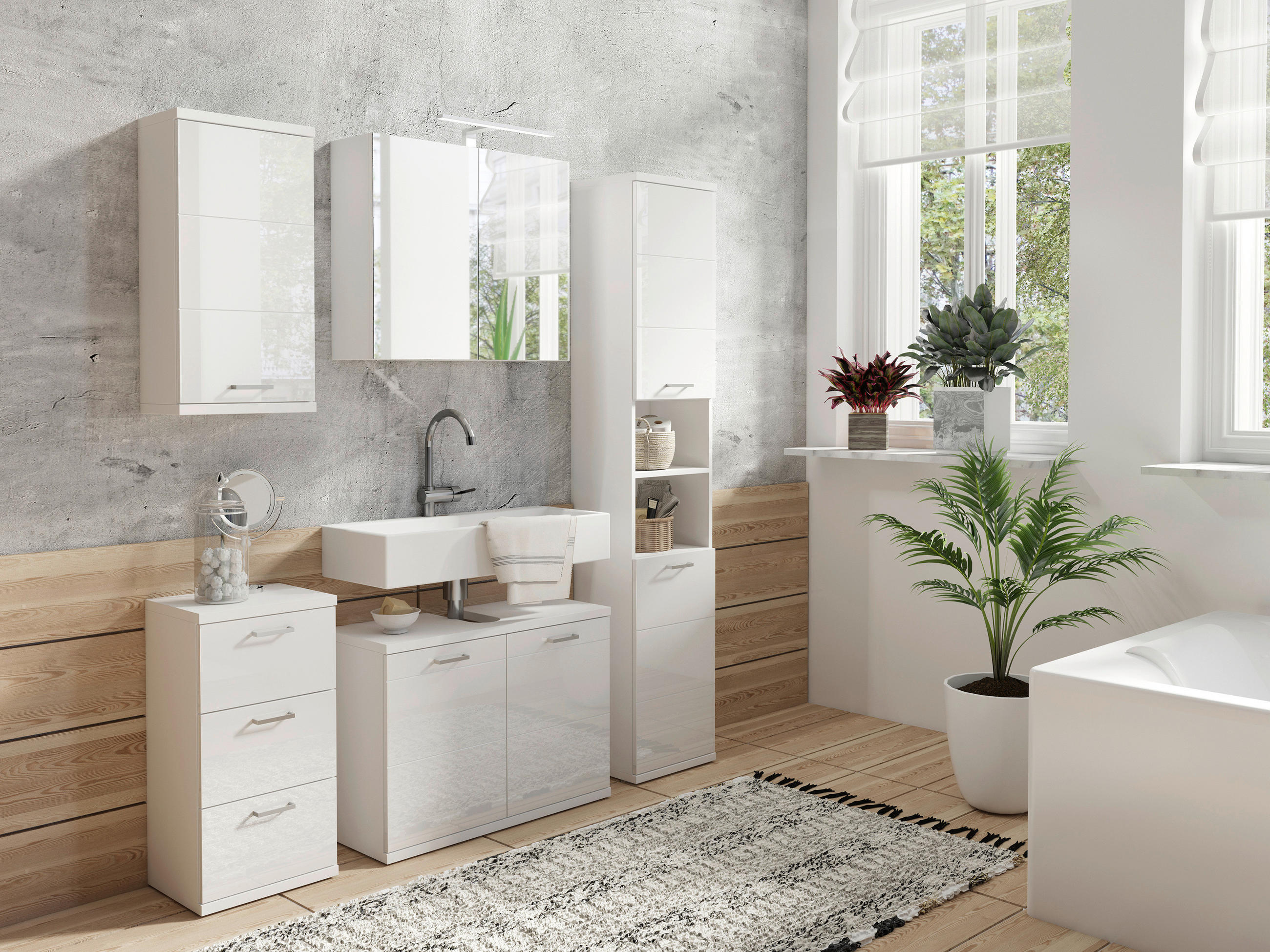 SPIEGELSCHRANK 70/60/20 cm  - Weiß, MODERN, Glas/Holzwerkstoff (70/60/20cm) - MID.YOU