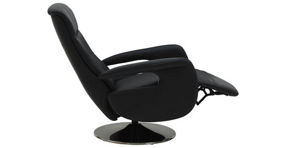 RELAXSESSEL in Leder Anthrazit - Chromfarben/Anthrazit, Design, Leder/Metall (71/99/83cm) - Dieter Knoll