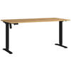 SCHREIBTISCH 160/80/71-119 cm  in Eichefarben, Schwarz  - Eichefarben/Schwarz, MODERN, Holzwerkstoff/Metall (160/80/71-119cm) - Germania