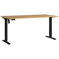 SCHREIBTISCH 160/80/71-119 cm  in Eichefarben, Schwarz  - Eichefarben/Schwarz, MODERN, Holzwerkstoff/Metall (160/80/71-119cm) - Germania
