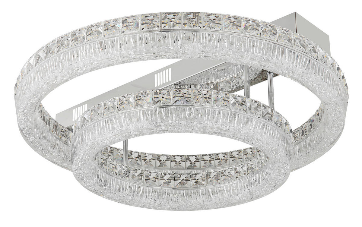 LED-DECKENLEUCHTE 60/19,5 cm   - Klar/Chromfarben, KONVENTIONELL, Glas/Kunststoff (60/19,5cm) - Globo