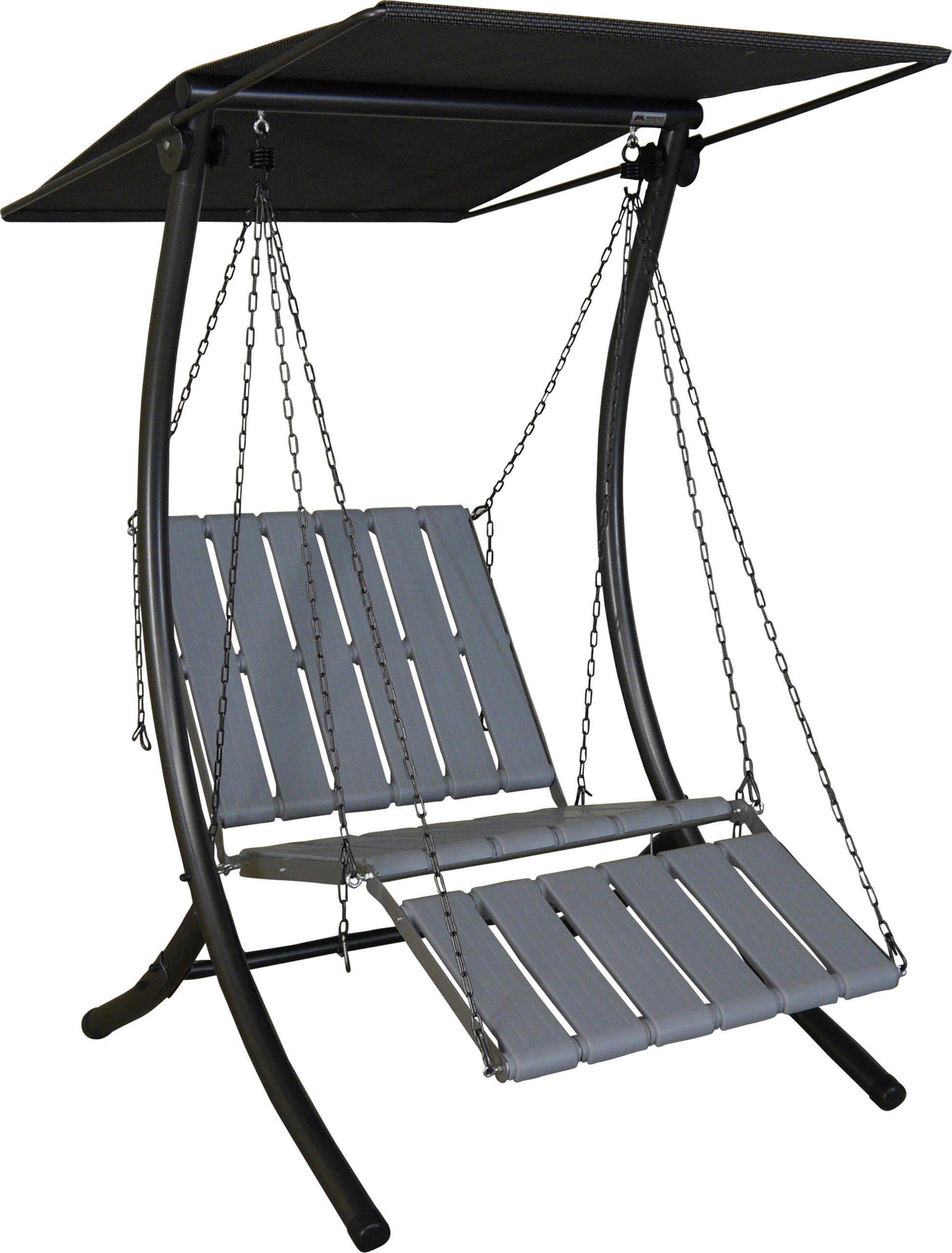 HOLLYWOODSCHAUKEL 100/160/145 cm  - Sandfarben/Dunkelgrau, Basics, Kunststoff/Textil (100/160/145cm) - Boxxx