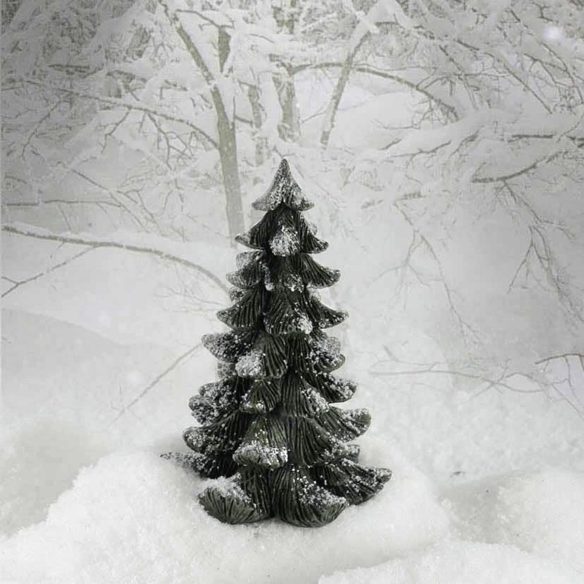 DEKOBAUM - Weiß/Grün, LIFESTYLE, Kunststoff (11/17cm) - X-Mas