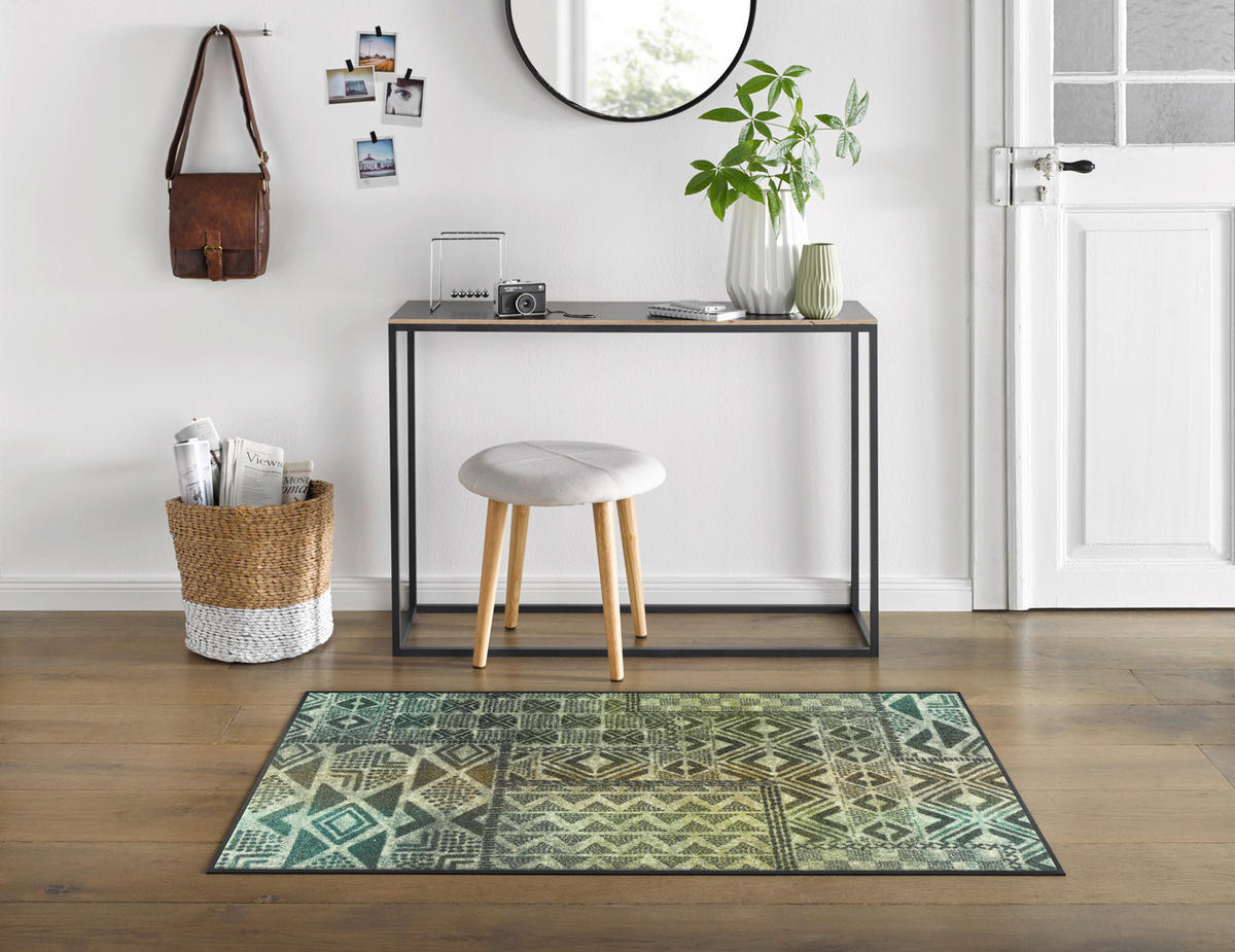 FLACHWEBETEPPICH 75/120 cm Aztec Nomad Beige  - Beige, Design, Kunststoff/Textil (75/120cm) - wash+dry