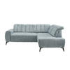 ECKSOFA in Chenille Mintgrün  - Schwarz/Mintgrün, Modern, Textil/Metall (261/200cm) - Livetastic