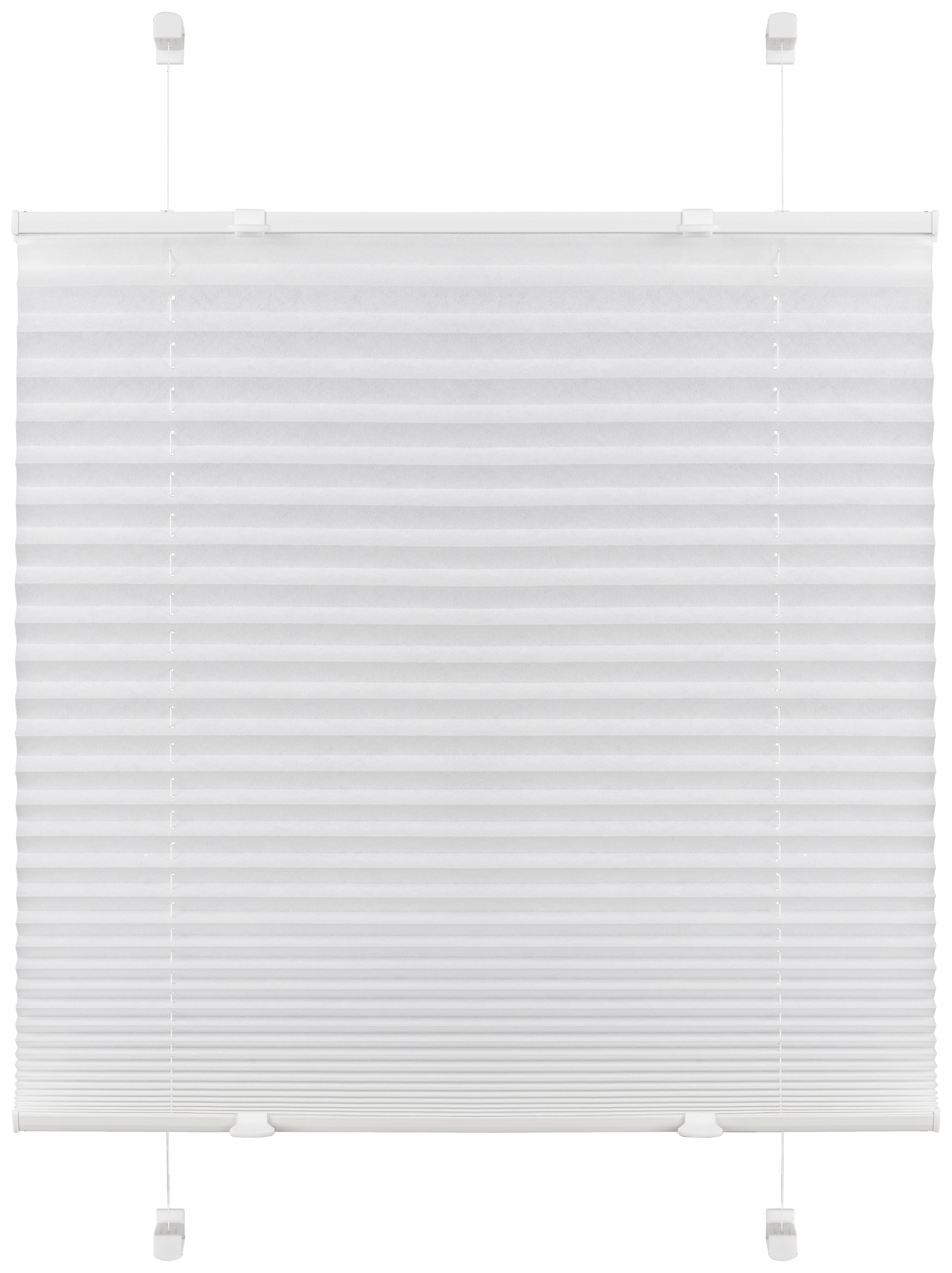 PLISSEE  halbtransparent   80/130 cm   - Weiß, Basics, Textil (80/130cm) - Boxxx