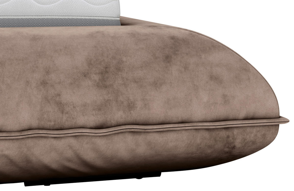 POLSTERBETT 160/200 cm,  in Braun,  - Schwarz/Braun, Design, Textil/Metall (160/200cm) - Belluti