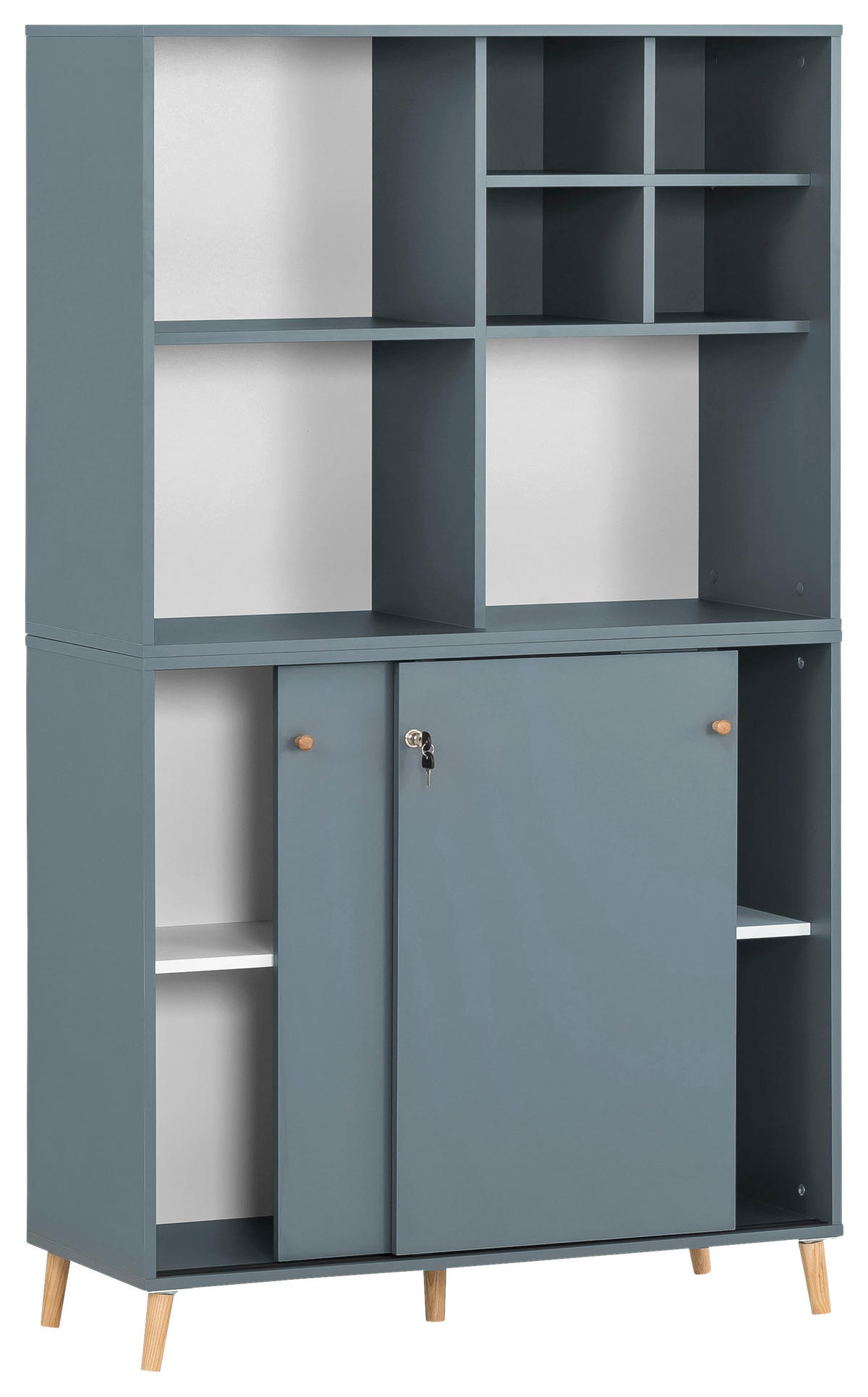 AKTENSCHRANK 100,1/174,2/41 cm  - Petrol, MODERN, Holzwerkstoff (100,1/174,2/41cm) - MID.YOU