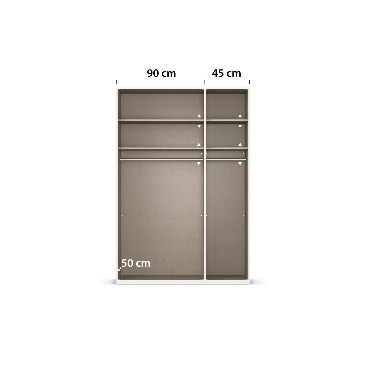 DREHTÜRENSCHRANK in Eiche Artisan  - Eiche Artisan/Grau, Modern, Holzwerkstoff/Metall (136/229/54cm) - Rauch Möbel