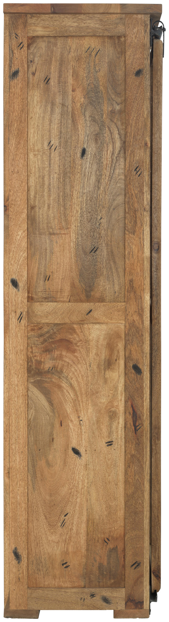 VITRINE  in massiv Mangoholz Naturfarben, Anthrazit - Anthrazit/Naturfarben, LIFESTYLE, Glas/Holz (100/175/45cm) - MID.YOU