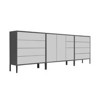 SIDEBOARD  in 263,5/86/33 cm  - Anthrazit/Weiß, MODERN, Holzwerkstoff/Metall (263,5/86/33cm) - MID.YOU
