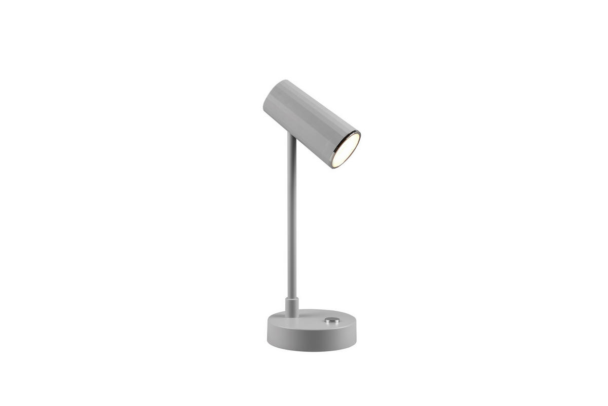 AKKU-TISCHLEUCHTE - Grau, Design, Kunststoff (28/10/11cm)