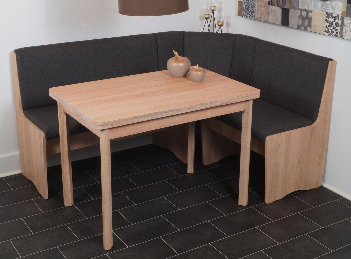 ECKBANKGRUPPE Webstoff Sonoma Eiche, Anthrazit  - Anthrazit/Sonoma Eiche, KONVENTIONELL, Holz/Textil (165/89/125cm) - MID.YOU
