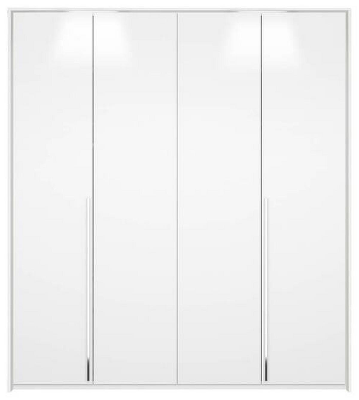 DREHTÜRENSCHRANK 201/223/60 cm 4-türig Weiß  - Chromfarben/Weiß, Design, Holzwerkstoff/Metall (201/223/60cm) - home24