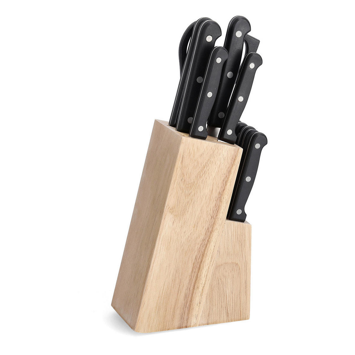 MESSERBLOCK 13-teilig  - Naturfarben, Basics, Holz (13,5cm) - Zeller Present