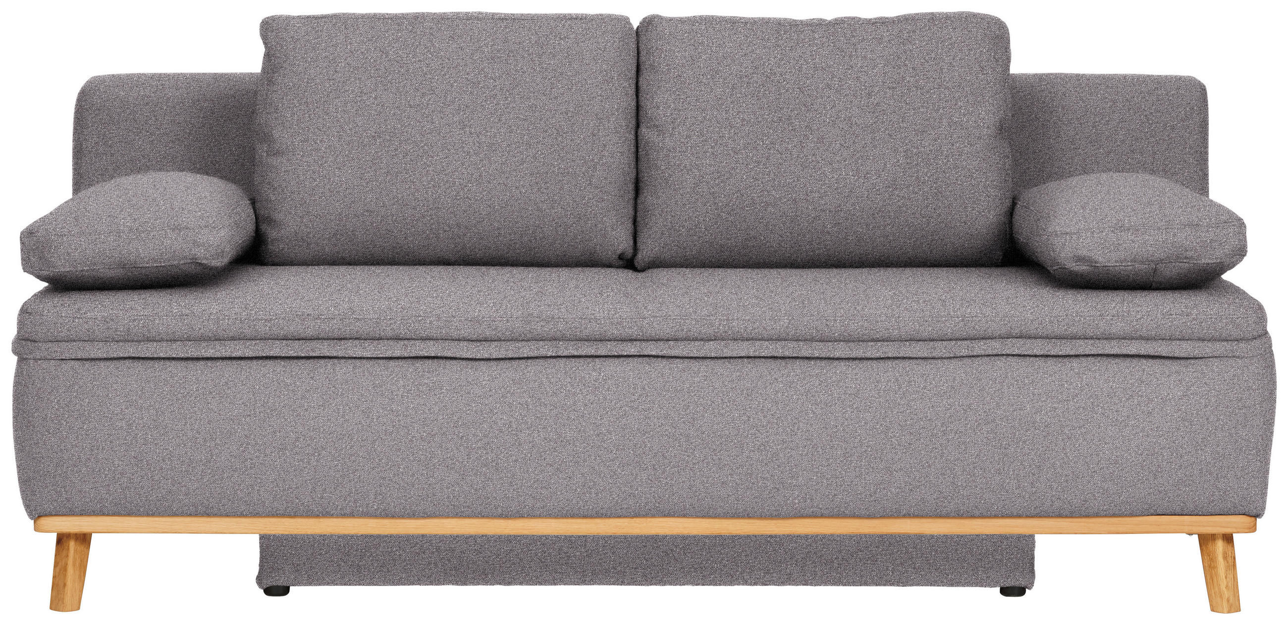 KANAPÉÁGY textil szürke, fehér  - natúr színű/fehér, Konventionell, textil/fa (203/95/96cm) - Venda