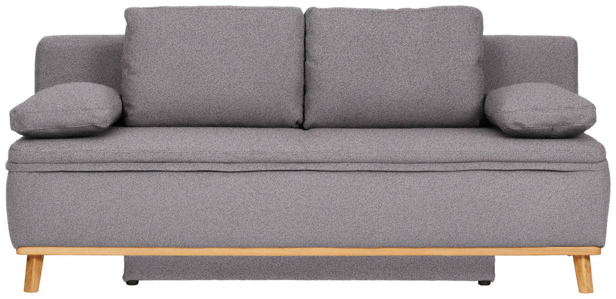 KANAPÉÁGY textil szürke, fehér  - natúr színű/fehér, Konventionell, textil/fa (203/95/96cm) - Venda