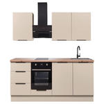 KÜCHENBLOCK   in Kaschmir  - Kaschmir/Schwarz, Basics, Holzwerkstoff/Metall (180/210/60cm) - Xora