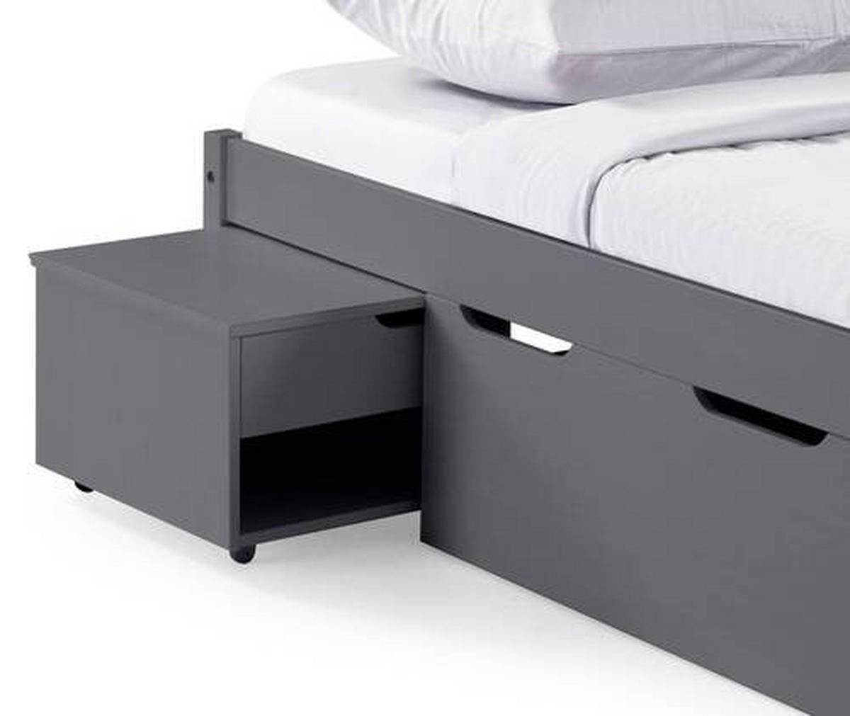 TÁROLÓS ÁGY 90/200 cm  antracit  - natúr/antracit, Modern, faalapú anyag/fa (90/200cm) - MID.YOU
