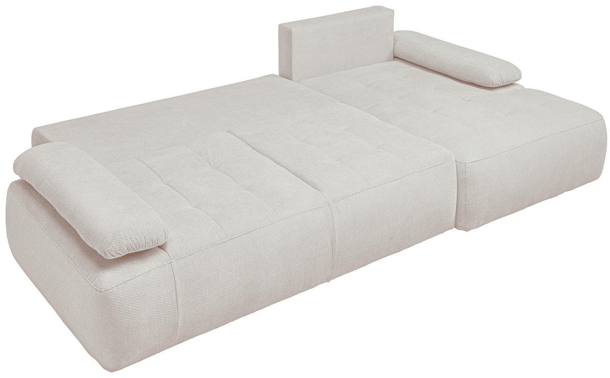 ECKSOFA Weiß Webstoff  - Schwarz/Weiß, KONVENTIONELL, Kunststoff/Textil (282/162cm) - Carryhome