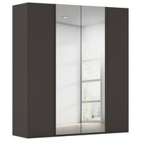 DREHTÜRENSCHRANK 201/223/61 cm,  in Graphitfarben, 4 Tür(en)  - Graphitfarben, Basics, Glas/Holzwerkstoff (201/223/61cm) - Novel