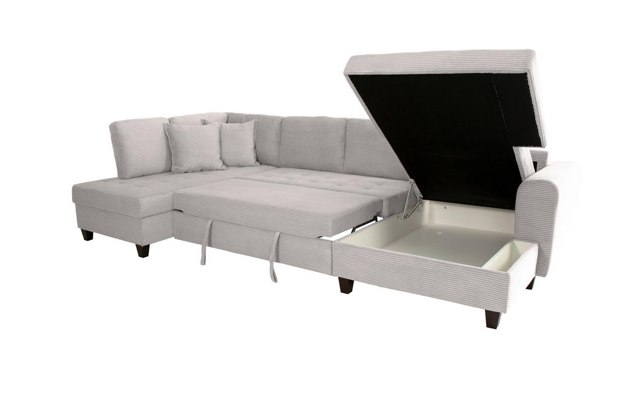 WOHNLANDSCHAFT MORITZ Beigebraun Cord  - Beigebraun, Trend, Textil (178/324/155cm) - P & B