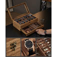 UHRENBOX - Nussbaumfarben, Trend, Glas/Holz (34/12.5/19cm) - Boxxx